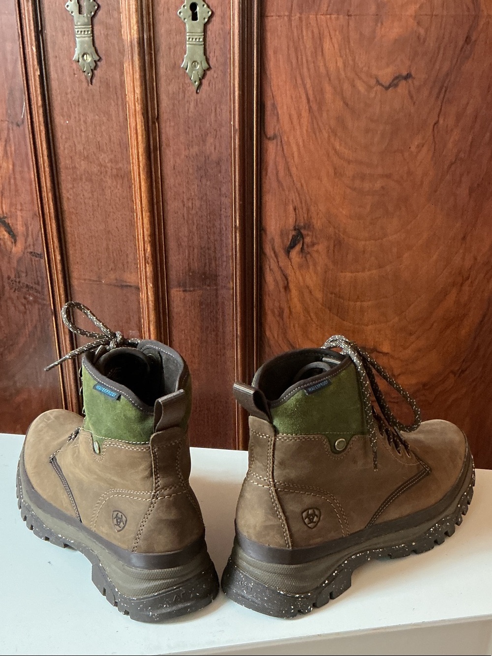 Ariat Brown and Green Lace-Up Hiking Boots - Picture 5 of 10